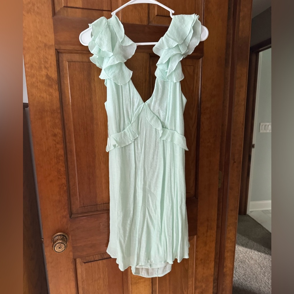 Miami Light Green Ruffle Dress